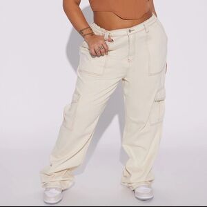 Fashion Nova raw hem carpenter cargo pants